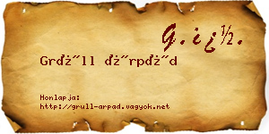 Grüll Árpád névjegykártya
